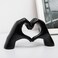 FANTESTICRYAN Small Heart Hands Statues Hand Love Sculpture Cute Decorative Home Decor Ornaments for Living Room Wedding Office Desktop Cabinets Bookshelf Gift for Mom Small Black