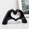 FANTESTICRYAN Small Heart Hands Statues Hand Love Sculpture Cute Decorative Home Decor Ornaments for Living Room Wedding Office Desktop Cabinets Bookshelf Gift for Mom Small Black