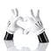 FelyHos Cartoon Heart Hands Resin Statue Modern Home Decor Accents Love Finger Sculpture Room Decor Accessories Black White