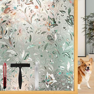 LOVEPEA Lovepea Window Privacy Film Decorative with Installation Tools Frosted Glass Decorative Film Window Removable PeepProof Static Cling 175 x 787 Inch