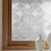 OHTMERU Window Privacy Film Decorative for Front Door Bathroom Static Cling Stained Glass Sticker Opaque Heat Control UV Blocking NonAdhesive for Home Windows 175 X 787 inches