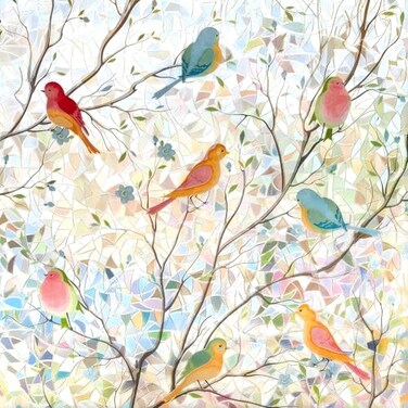 Ranzdn Window Privacy Film Stained Glass Static Cling 175 x 787