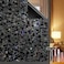JAYONG Total Blackout Window Film Privacy 100 UV Blocking AntiGlare Dark Window Tint for Home Decorative Static Cling Heat Control Window Clings for Bathroom 3D Pebble Pattern Black 175 x 787