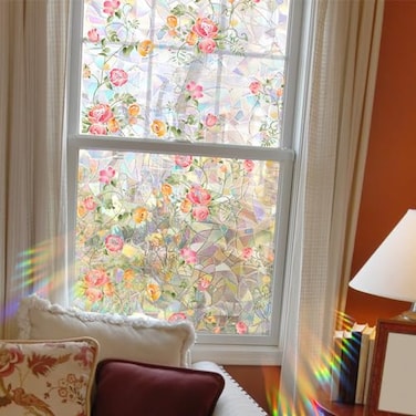 WBQMUNY Rainbow Window Privacy FilmIridescent Window FilmStatic Cling StickerSuncatcher Window Cover 177 x 433
