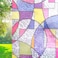 VSUDO 354 X 787 No Glue Color Privacy Film Removable Colorful Geometric Texture Pattern Opaque Glass Covering Static Cling Window Sticker