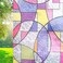 VSUDO 354 X 787 No Glue Color Privacy Film Removable Colorful Geometric Texture Pattern Opaque Glass Covering Static Cling Window Sticker