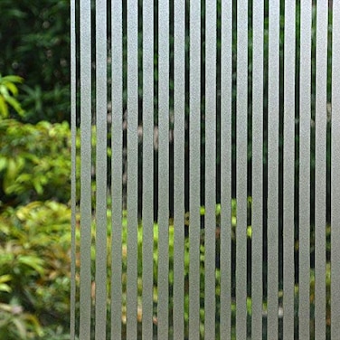 VSUDO 2 Rolls 354 by 787 Privacy Window Film Frosted Stripe Pattern Window Tint Static Cling Window Glass Sticker for Home 3875 Sq Ft Total