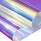 Zonon 1 Sheet Iridescent Cellophane Wrap Roll Holographic Window Film 16 x 100 Inches Dichroic Adhesive Film Rainbow Decorative Sticker for Gift Baskets Wrapping DIY Craft Party Easter Decor Blue