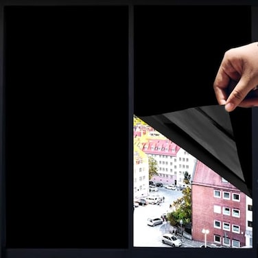 xiawei Blackout Window Privacy Film Total Light Blocking Room Darkening Window Covering ExplosionProof Premium PET Material Sun Blocking Anti UV Window Tint for Home Total Black315 Inch x 164 Feet