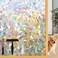 LOVEPEA Lovepea Rainbow Window Privacy Film with Installation Tools 3D Decorative Stained Glass Decals Removable PeepProof Static Cling Heat Control UV Protection 175 x 787 Inch
