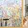 LOVEPEA Lovepea Rainbow Window Privacy Film with Installation Tools 3D Decorative Stained Glass Decals Removable PeepProof Static Cling Heat Control UV Protection 175 x 787 Inch
