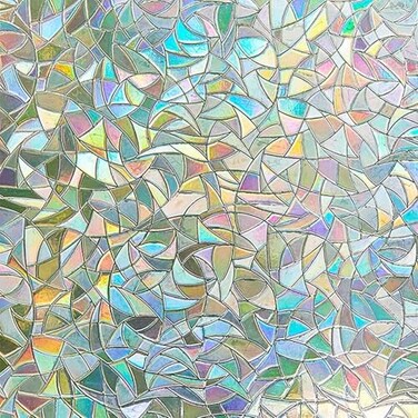 LEMON CLOUD Rainbow Window Privacy Film HalfMoon Pattern No Glue AntiUV 175 x 1574 Inch