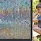 Windimiley Rainbow Window Privacy Film 3D Stained Glass Christmas Decorative Window Clings UV Heat Blocking Holographic Prism Stickers for Home 236 x 785InBrown