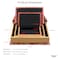 Hosley Farmhouse Memory Book Boxes Set of 3 Red Brown Gold Decorative Nesting Storage Boxes 12 10 8 Inch Faux Leather Keepsake Photo Jewelry Box for Wedding Gift