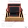 Hosley Farmhouse Memory Book Boxes Set of 3 Red Brown Gold Decorative Nesting Storage Boxes 12 10 8 Inch Faux Leather Keepsake Photo Jewelry Box for Wedding Gift
