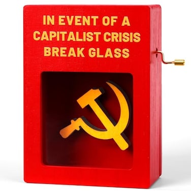 JULEASEL Funny Office Decor for Your Desk In Case Of Emergency Break Glass and Turn Crank A Unique Music Box for Gag Gift Prank for Your Coworker funny