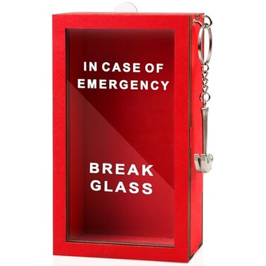 WenmthG Funny Gift Emergency Box Create Self Defined Idea Jar wHammer Break in Case of Emergency Box Desk Decor Personalized Gag Gift for Friends Coworkers