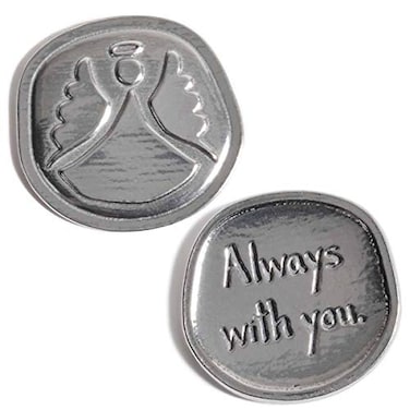 Crosby & Crosby Taylor Angel Always with You Handmade American Pewter Inspirational Sentiment Coin