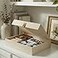 ZICOTO Decorative Photo Storage Box with Lid A Beautiful Linen Organizer Perfect to Safely Store Your Pictures Documents Scrapbooking Supplies Keepsakes and Other Memories in Style