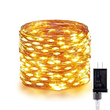 Minetom Christmas Twinkle Lights 72 Ft 200 LED Twinkle String Lights Fairy Light with Plug in Copper Wire String Lights for Bedroom Party Christmas Tree Warm White