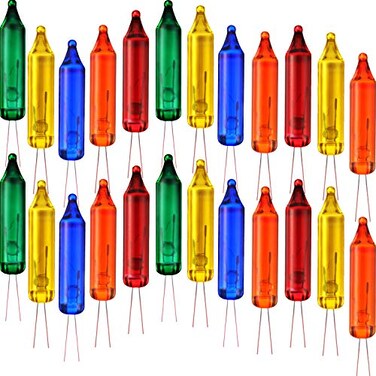 Mudder 100 Count 25V Christmas 50100150200 Count Mini Incandescent Wire String Lights Replacement Bulbs Indoor Outdoor Christmas Lights Decorations for Home Xmas Tree Red Yellow Blue Green Orange