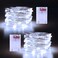 echosari 2 Pack Christmas Fairy Lights Battery Operated 164Ft 50 LEDs Silver Copper Wire Twinkle Lights with 2 Lighting Modes for Christmas Bedroom Indoor Outdoor Wedding Holiday DecorCool White