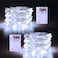 echosari 2 Pack Christmas Fairy Lights Battery Operated 164Ft 50 LEDs Silver Copper Wire Twinkle Lights with 2 Lighting Modes for Christmas Bedroom Indoor Outdoor Wedding Holiday DecorCool White
