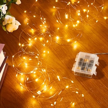 Ariceleo 1 Pack 164 Ft Battery Operated Outdoor String Lights with Remote Timer LED Warm White Fairy Lights Waterproof Twinkle Lights for Bedroom Dorm Mason Jar Wedding Party Christmas