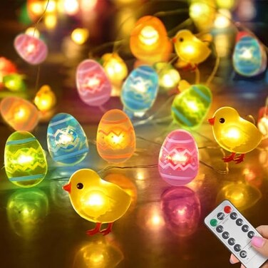 Awinking 50 LED Egg Easter Lights for Easter Decorations Battery Operated Easter String Lights for Easter Garland Spring Wreath Decor Mini Lighted Eggs for Home Classroom Hunt Party Mantle Decor