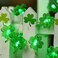 BOHON St Patricks Day Decorations Shamrocks String Lights Battery Operated with Remote 10 ft 40 LEDs Lucky Clover Green Lights for Bedroom Party Feast of Saint St Patricks Day Decoration