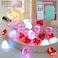 BOHON Valentine Day Decor 10 ft 30 LEDs 3D Heart Lights Red White Pink Fairy String Lights with Remote Battery Operated Valentines Decorations for the Home Bedroom Garland Wedding Indoor Timer
