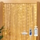 Brightown 300 LED Fairy Curtain Lights 98ft x 98ft Warm White Curtain String Lights USB Plug in 8 Lighting Modes Christmas Decoration Hanging Lights with Remote for Bedroom Indoor Weddings Dorm