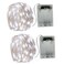 BXROIU 2 x 50LEDs Fairy Lights Battery Operated Silver Wire 2 Mode 164Ft Chains String Lights for Bedroom Christmas Party Decoration Cool White 164