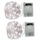 BXROIU 2 x 50LEDs Fairy Lights Battery Operated Silver Wire 2 Mode 164Ft Chains String Lights for Bedroom Christmas Party Decoration Cool White 164