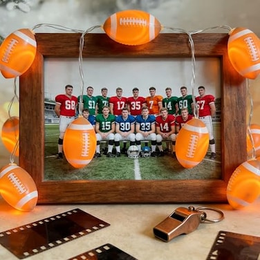Codear Football Decor Lights StringBattery Powered 65ft 10 LED Football Fairy Lights for Room DecorSport Theme Party Decorative LightBirthday Christmas DecorationsFootballs Fans Gift
