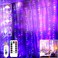 Meliven Curtain Lights String Lights Bedroom 300 LED 98x98Ft Twinkle String Light Decorations for Window Wedding Bedroom Wall Party Backdrop Cute Home Indoor Outdoor Decor String Light Remote Control