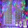 Meliven Curtain Lights String Lights Bedroom 300 LED 98x98Ft Twinkle String Light Decorations for Window Wedding Bedroom Wall Party Backdrop Cute Home Indoor Outdoor Decor String Light Remote Control