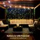 Lighting EVER LE Fairy Curtain Lights Battery Operated USB Plug in Remote 10 x 10 ft Hanging String Lights for Bedroom Wall 300 LED Indoor Outdoor Twinkle Lights for Wedding Party Backdrop Tent Patio