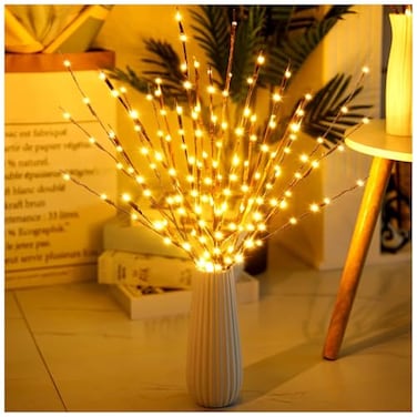 CLESDF Lighted Branches for Vases 30 Inch 60 LED Twig Lights Battery Operated Artificial Willow Branch Lights for Indoor Home Decor Romantic Twinkling Twig Tree for Halloween Christmas Party Warm Yell