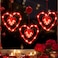 LOLStar 3 Pack Valentines Day Window Lights Decor with Timer Battery Operated Red HeartShaped Window Decorations Silhouette Sucker LED Lamp Slow Fade Mode Hanging Lights for 2026 Holiday Indoor Home