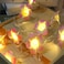 Lxcom Lighting Plumeria Flower String Lights 20LED String Light Hawaiian Foam Artificial Plumeria Flower Battery Powered Fairy Starry Lights for Christmas Party Home Wedding BeachPink