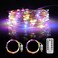 Mandiq 2 Pack Fairy Lights 100 LED 33 FT USB Powered Silver Wire String Lights with Remote Control