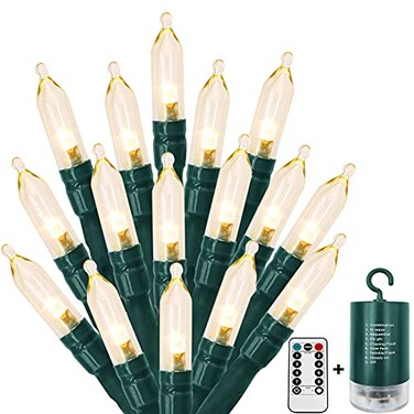 MASHANG Christmas Light Set 100 LED Clear Mini Lights String Outdoor Waterproof Battery Operated String Lights with Timer and Remote for Christmas Tree Wedding Wreath Holiday Party 395ft