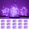 SmilingTown 15 Packs 20 Led Purple Fairy Lights Battery Operated 66ft Silver String Lights Waterproof Firefly Starry Light for DIY Table Centerpieces Wedding Halloween Christmas Party Decor