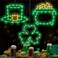 Veeydrut St Patricks Day Decorations Lights 3 Pack Green Shamrock Hat Gold Pot Window Lights Up St Patricks Day Decor Indoor 8 Light Modes Remote with Timer St Patricks Day Window Light for Door Yard