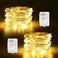 echosari Timer Fairy Lights Battery Operated 2 Pack 164Ft 50 LEDs Silver Copper Wire Twinkle String Lights with Timer 5 Lighting Modes for Christmas Bedroom Wedding Parties Holiday Decorations Warm Wh