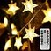Homeleo Warm White 50 Led Star Fairy Lights with Remote Control Battery Powered FivePointed Star String Lights