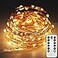 Twinkle Star 33ft 100LED Copper Wire String Lights Fairy String Lights 8 Modes USB Powered with Remote Control for Wedding Party Home Christmas Decoration Warm White