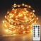 Twinkle Star 33ft 100LED Copper Wire String Lights Fairy String Lights 8 Modes USB Powered with Remote Control for Wedding Party Home Christmas Decoration Warm White