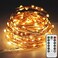 Twinkle Star 33ft 100LED Copper Wire String Lights Fairy String Lights 8 Modes USB Powered with Remote Control for Wedding Party Home Christmas Decoration Warm White